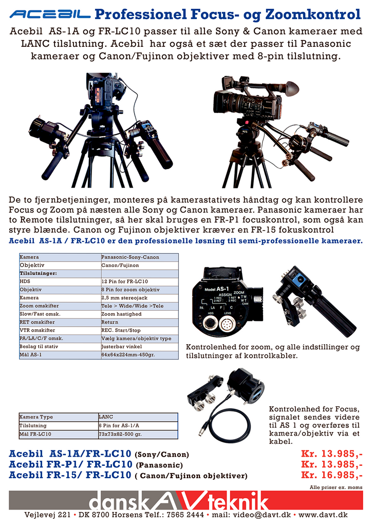Acebil Remote Focus og Zoom Control – Dansk AV Teknik