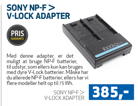 SONY NP-F V-LOCK ADAPTER