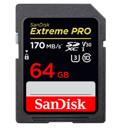 SANDISK SD-XC Extreme Pro 64GB / 170 Mbs - Dansk AV-teknik